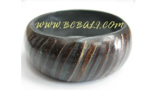 Handmade Coco Palm Wood Bangle Resin